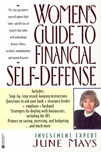 Womens Guide to Financial Self-Defense - June Mays12296407Do you know exactly how much your husband is worth? Where all his investments are? How much credit you can get on your own? What property or bank accounts should be put in your name? How much debt you are in? Not knowing the answers to basic money questions is dangerous to your financial health. Husbands can die, divorce their wives, or become disabled. Each of those events is painful enough without suffering a financial disaster as well. Dont let it happen to you. In this empathetic, user-friendly handbook, June Mays, vice president at a national brokerage firm, takes you by the hand and gently leads you through the money matters you need to deal with. Designed specifically for the woman who hates numbers, this book makes planning and record keeping easy. Most of all, it puts you in control so you can handle whatever today, or tomorrow, brings. Features:  Your Notebook: A simple, easy to-do project that leads to complete financial organization in thirty days.  How to...