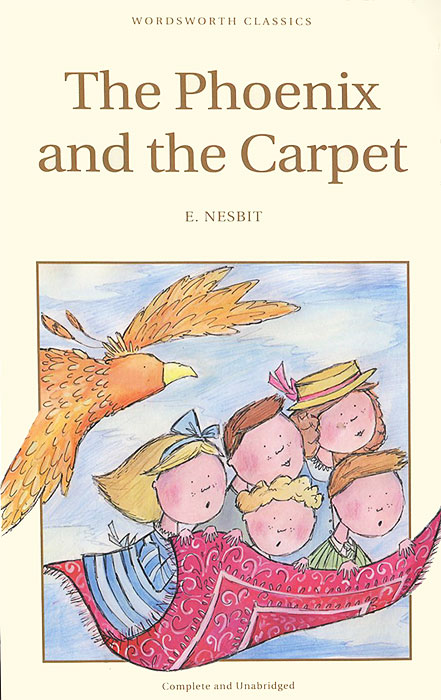 The Phoenix and the Carpet12296407 The Phoenix and the Carpet12296407The Phoenix and the Carpet is E.Nesbits second fantasy novel and is the sequel to Five Children and It. From Robert, Anthea, Jane and Cyrils new nursery carpet there falls a mysterious egg which is hatched in the fire to reveal a benevolent, resourceful and ingenious Phoenix who explains that the carpet is possessed of magic qualities. And so begins a series of fantastic and bizarre adventures as the carpet transports the children and the Phoenix to places as diverse as a chilling French castle, a desert island and even the Phoenix Fire Insurance Companys offices, which the Phoenix believes to be a shrine for his followers.