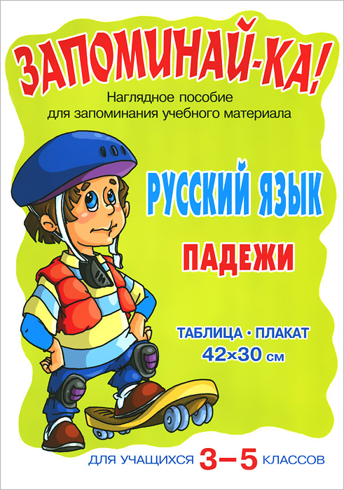 Русский язык. 3-5 классы. Падежи. Плакат