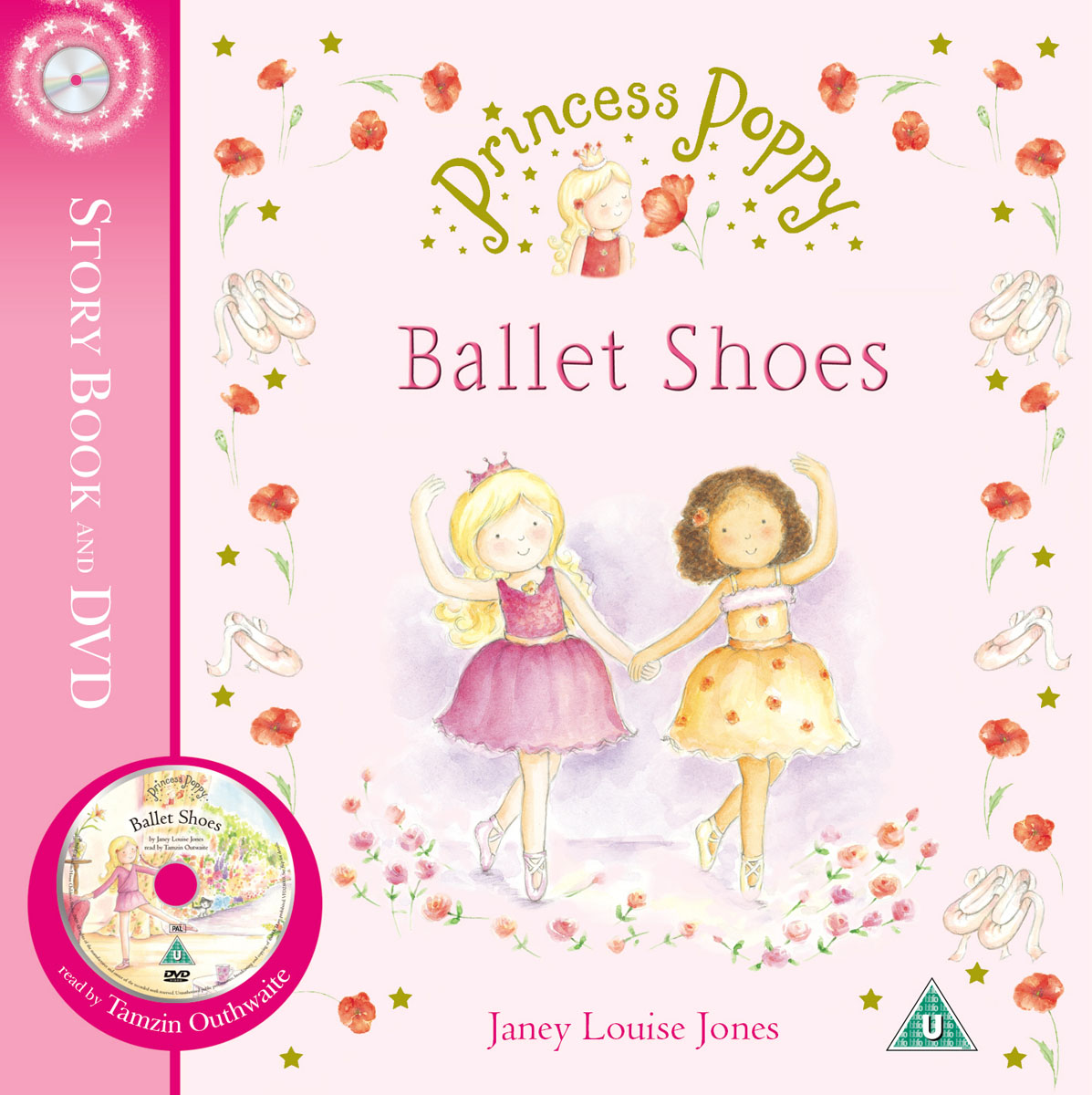 Princess Poppy: Ballet Shoes12296407 Princess Poppy: Ballet Shoes12296407Children can now enjoy their favourite Poppy story, time and time again with this brilliant picture book and DVD set. The DVD features a soundtrack read by Tamzin Outhwaite, animated stills from the book and brilliant music and sound effects. Poppy loves ballet and is sure shell be picked to play Coppelia in the Big Show. But when her best friend Honey gets the part, Poppy is so cross that she doesnt even want to be friends anymore! Will Poppy realize how important friendship is in time to be a true ballerina princess on the night of the show?