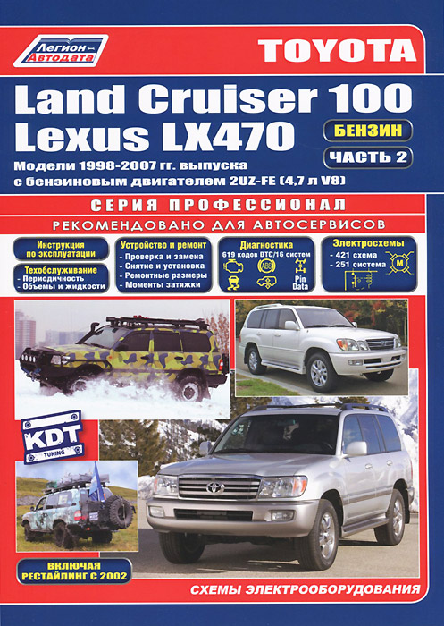 Toyota Land Cruiser 100 / Lexus LX 470. Модели 1998-2007 гг. выпуска с бензиновым двигателем 2UZ-FE (4, 7 л V8). Руководство по ремонту. Часть 2