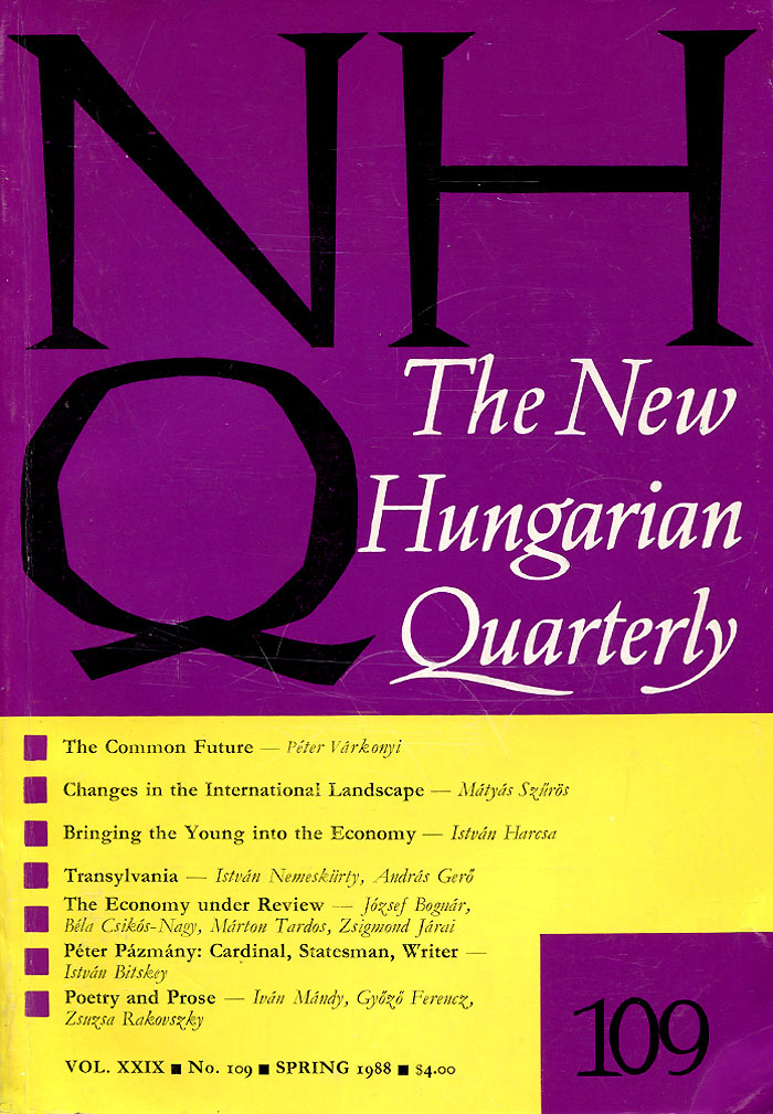 The New Hungarian Quarterly,№ 109, 1988