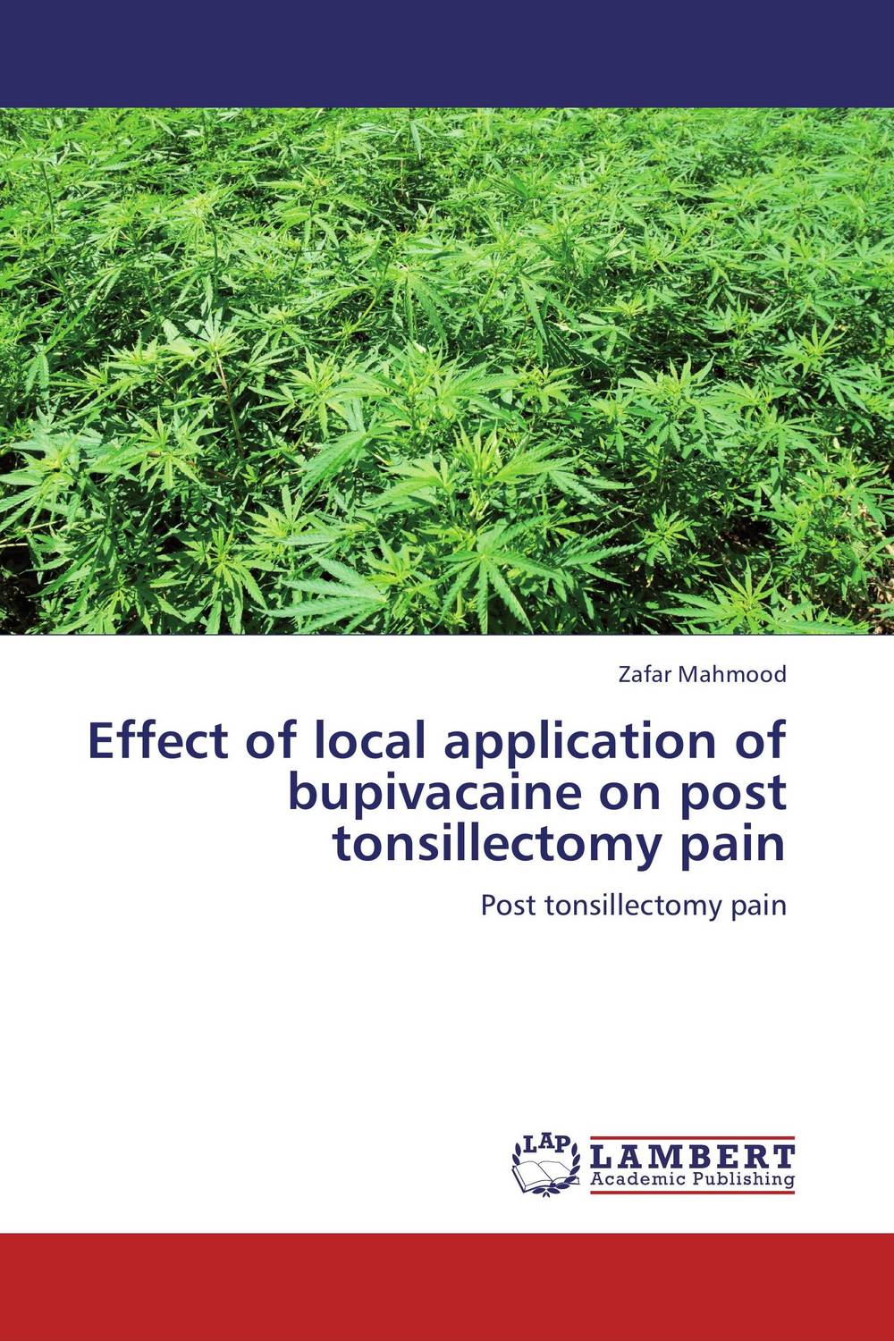 Effect of local application of bupivacaine on post tonsillectomy pain