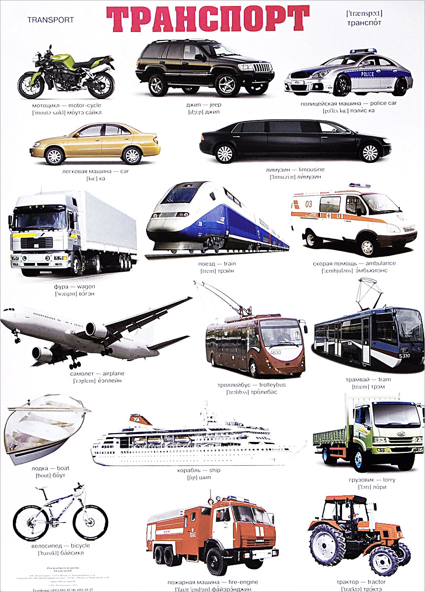 Транспорт / Transport. Плакат