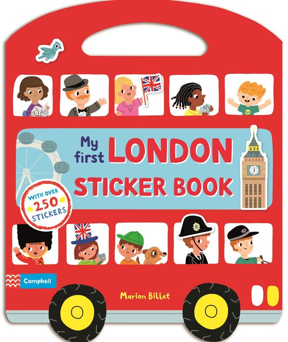 My First London Sticker Book - Billet, Marion12296407Complete with a carry handle and postcards to send, My First London Sticker Book is the ideal companion on a trip to London, or for any child to enjoy the excitement of the big city. Packed with activities from colouring to imagining your own exhibit at the Natural History Museum, it promises to keep young children very busy while they find out about Londons landmarks. With over two hundred and fifty stickers, children can enjoy completing London scenes, playing matching activities, and decorating the pages as they go. Marion Billets spirited scenes feature lively children and lots of detail to spot and talk about. Including Buckingham Palace, London Zoo, Tower Bridge and the London Eye, this book will also make a wonderful souvenir to keep.
