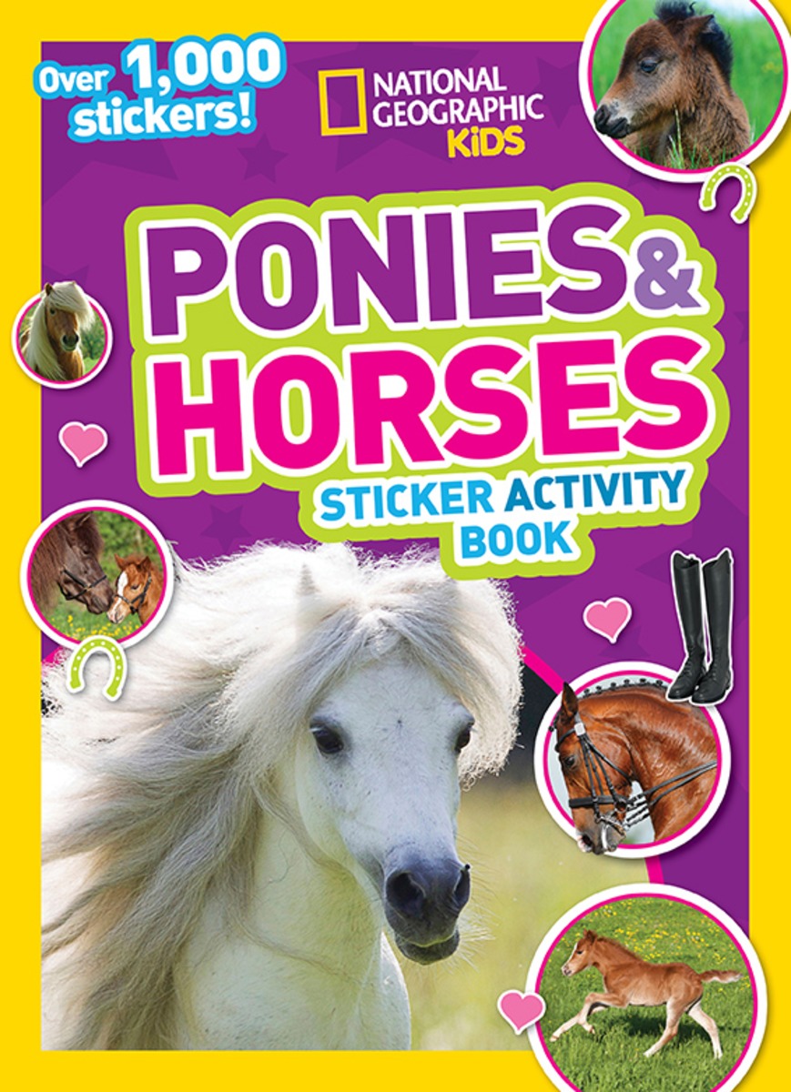 NGK HORSES & PONIES STICKERS12296407 NGK HORSES & PONIES STICKERS12296407An exciting and interactive title chock-full of adorable ponies and regal horses brings National Geographic Kids signature content to a sticker and activity book format. Highlighting the always popular horse and pony category, this fun book is packed with mazes, spelling and pattern games, drawing activities, and more.
