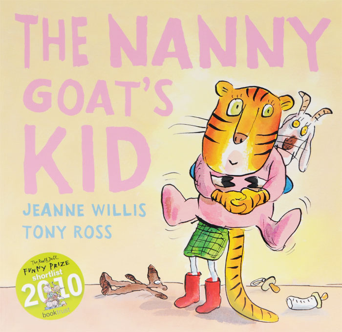 The Nanny Goats Kid12296407 The Nanny Goats Kid12296407Another glorious romp from the duo behind Flabby Cat and Slobby Dog. There was once a Nanny Goat who wanted kids more than anything in the world, but she couldnt have any of her own. Adopting seems like the perfect solution, but the kid she adopts is different from the others -- in fact, hes a tiger cub! But the Nanny Goat doesnt care. When her mistrustful sisters kick her kid out of the herd, she resolutely stands by him, and her trust in him is repaid when he saves not just her but also his cousins from becoming a hungry tigers dinner!