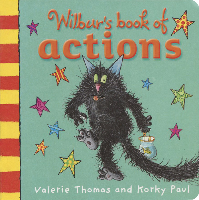 Wilburs Book of Actions12296407 Wilburs Book of Actions12296407Wilburs Book of Actions is an irresistible new board book, perfect for the smallest paws. Its full of bright, bold, and playful images, making first concepts fizz with fun. Wilbur, like his young readers, sometimes like to stretch, he sometimes like to crawl, and he always likes to have fun! With a friendly smile and a mischievous twinkle in his eye, the lovable, huggable Wilbur is ready to lead children on an entertaining journey of early-learning discovery. And to make the book extra-special, it ends with a heart-warming picture and message affirming the fondness that Wilburs owner - none other than Winnie the Witch - has for her big black cat!