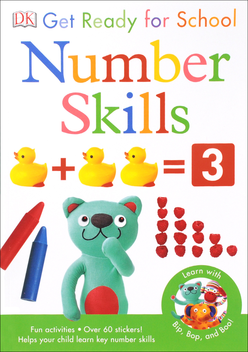 Number Skills12296407Get ready to play, get ready to learn, get ready for school with Number Skills Help your child get ready for school with Number Skills. Support your little ones first steps in early learning and let them play snakes and ladders, discover magic numbers and share their sweets! Get Ready for School is a new series of interactive books and playbooks which gives every child the best start to learning with key skills developed through play, exploration and real-life situations. It makes getting ready for school fun and exciting with lift-the-flap activities, see-through peep-holes, stickers and much more. The friendly monkey, cat and other characters will support, guide and inspire your childs early learning. Each element of the series will support active learning through creative thinking, boosting confidence, curiosity and independence.