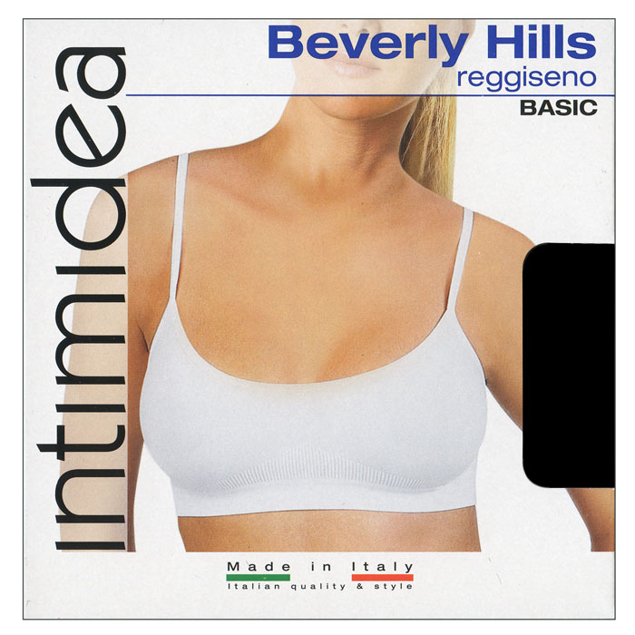 ТопIN-Reggiseno Beverly Hills Nero ТопIN-Reggiseno Beverly Hills NeroЖенский короткий топ Beverly Hills на тонких бретелях выполнен из микрофибры, он очень мягок на ощупь, не раздражает даже самую нежную и чувствительную кожу. Такой топ отлично подойдет как для занятий спортом, так и для повседневной носки.