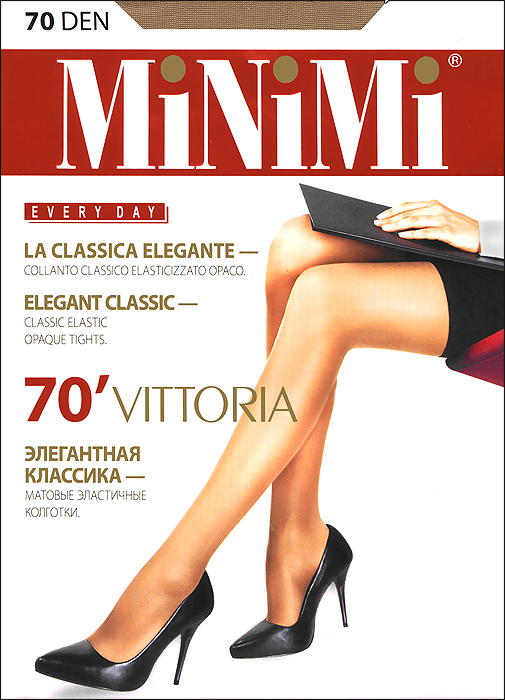 Колготки Vittoria 70Vittoria 70 Колготки Vittoria 70Vittoria 70Классические матовые эластичные колготки Minimi Vittoria 70с усиленными шортиками и укрепленным мыском. Плотность: 70 ден.
