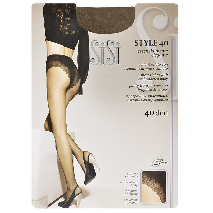 Колготки женские Style 40Style 40_Daino Колготки женские Style 40Style 40_DainoЭластичные поддерживающие колготки Sisi Style 40 с ажурными трусиками, удобными швами, гигиеничной ластовицей и невидимым носком.