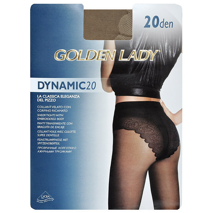 Колготки женские Dinamic 20Dinamic 20_Daino Колготки женские Dinamic 20Dinamic 20_DainoТонкие прозрачные колготки Golden Lady Dinamic 20 с ажурными трусиками и удобными швами. Невидимый носок.