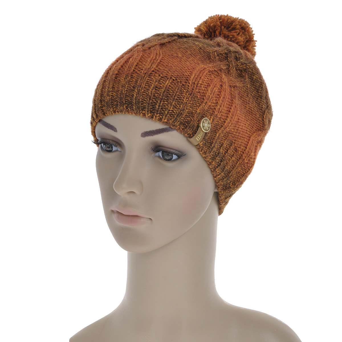 Шапка4418/1 Шапка4418/1Вязаная шапка Marhatter выполнена из шерсти и акрила, подкладка - из мягкого флиса. Шапка превосходно сохраняет тепло, мягкая и идеально прилегает к голове. Шапка, связанная узором в виде кос, на макушке оформлена очаровательным помпоном.