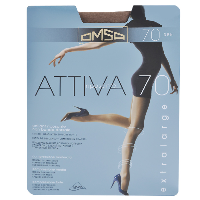 Колготки классические Attiva 70Attiva 70 Camoscio Колготки классические Attiva 70Attiva 70 CamoscioПлотность: 70 ден. Поддерживающие колготки с распределенным давлением, с штанишками. Уплотненный носок и ластовица. Omsa - одна из наиболее важных компаний, производящих трикотаж, которая так близка любой женщине. А устойчивым положением компания обязана своей философии, которая была и остается для нее актуальной. Высокое качество нити, элегантность, внимание к шарму и моде позволяет держаться компании на вершине популярности у женщин всего мира. Внимание к нуждам женщины и постоянная забота о качестве сделали Omsa самой значительной компанией Европы. Благодаря усовершенствованиям в производственной сфере вся продукция Omsa может гордиться своим превосходным качеством.