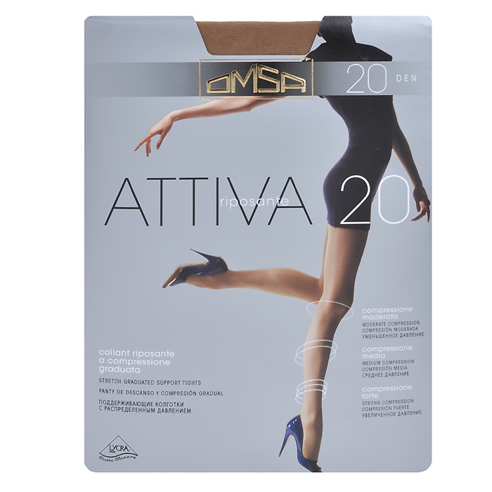 Колготки классические Attiva 20Attiva 20 Daino Колготки классические Attiva 20Attiva 20 DainoПлотность: 20 ден. Тонкие шелковистые поддерживающие колготки с распределенным давлением, с штанишками. Уплотненный носок и ластовица. Omsa - одна из наиболее важных компаний, производящих трикотаж, которая так близка любой женщине. А устойчивым положением компания обязана своей философии, которая была и остается для нее актуальной. Высокое качество нити, элегантность, внимание к шарму и моде позволяет держаться компании на вершине популярности у женщин всего мира. Внимание к нуждам женщины и постоянная забота о качестве сделали Omsa самой значительной компанией Европы. Благодаря усовершенствованиям в производственной сфере вся продукция Omsa может гордиться своим превосходным качеством. Все модели для коллекции Грация Fashion разработаны одним из ведущих итальянских дизайнеров в области женской одежды Claudio Domiani. В Италии, столице моды, считается, что именно фантазийные колготки - неотъемлемая часть...