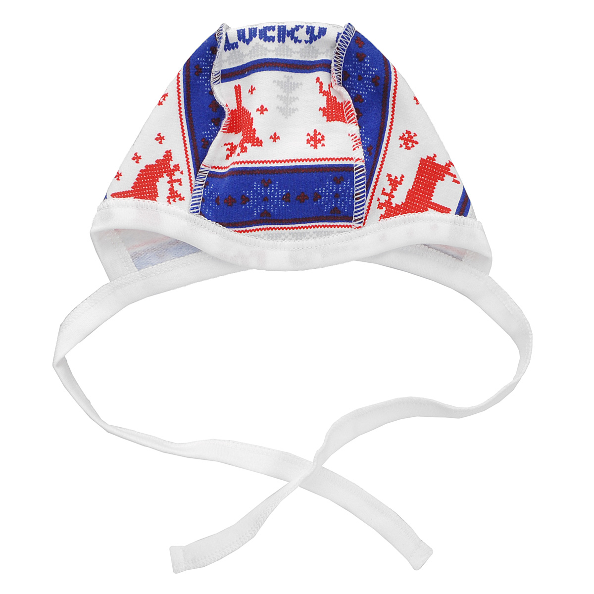 Чепчик10-101_теплый Чепчик10-101_теплыйМягкий чепчик Lucky Child, необходимый любому младенцу, защищает еще не заросший родничок, щадит чувствительный слух малыша, прикрывая ушки, и предохраняет от теплопотерь. Чепчик, изготовленный из натурального хлопка, необычайно мягкий и легкий, не раздражают нежную кожу ребенка и хорошо вентилируются. Лицевая сторона гладкая, а изнаночная - с мягким теплым начесом. Чепчик по краю дополнен контрастной бейкой. С помощью завязок можно регулировать обхват чепчика. Модель оформлена модным принтом. Швы, выполненные наружу, обеспечивают максимальный комфорт ребенку.