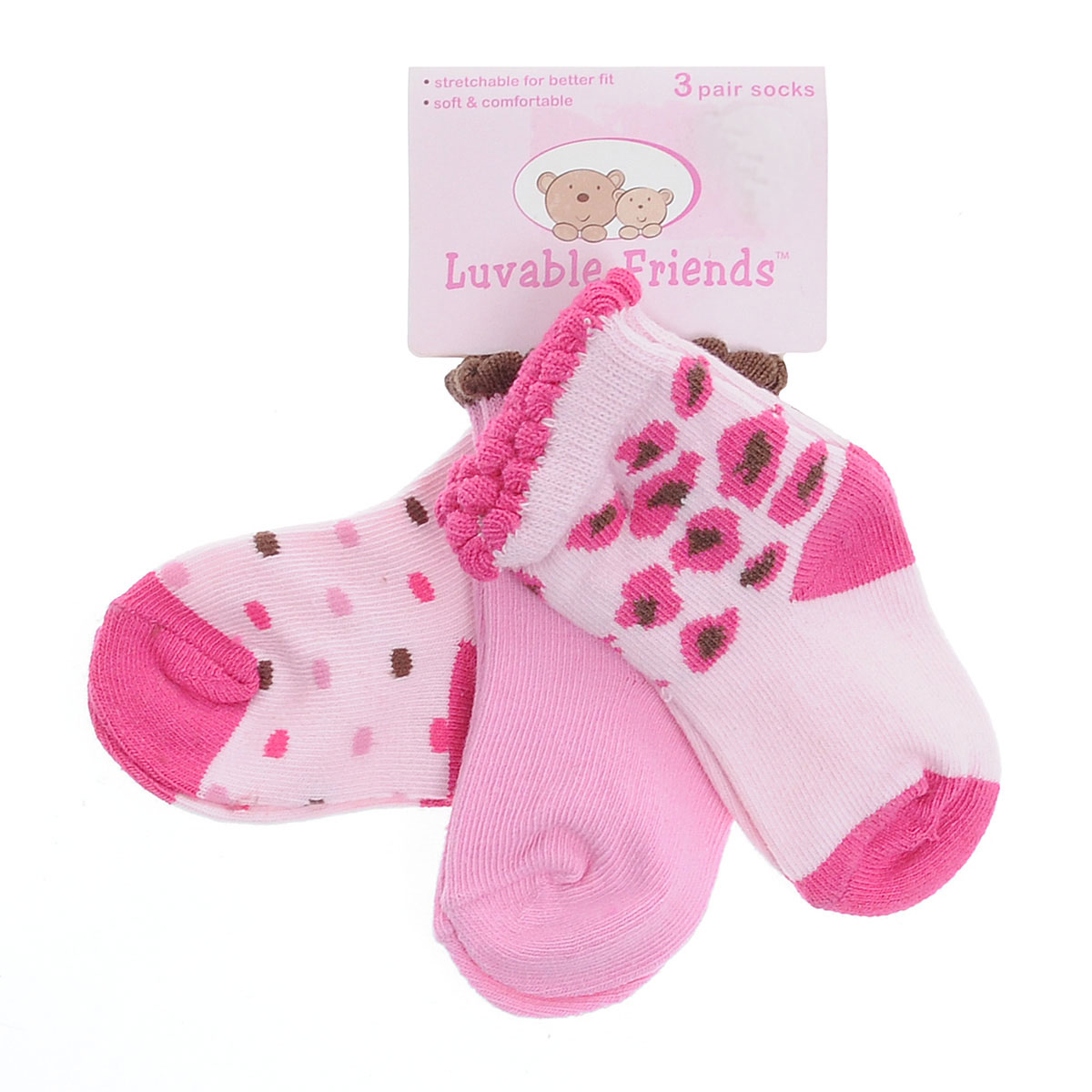 Носки23040 Носки23040Носки для девочки Luvable Friends Fashion, изготовленные из высококачественных материалов, идеально подойдут маленькой принцессе. Эластичная резинка мягко облегает ножку, благодаря чему ребенку будет комфортно и удобно. Усиленная пятка и мысок обеспечивают надежность и долговечность. В комплект входят три пары носочков: две пары оформлены принтами, одна - однотонная.