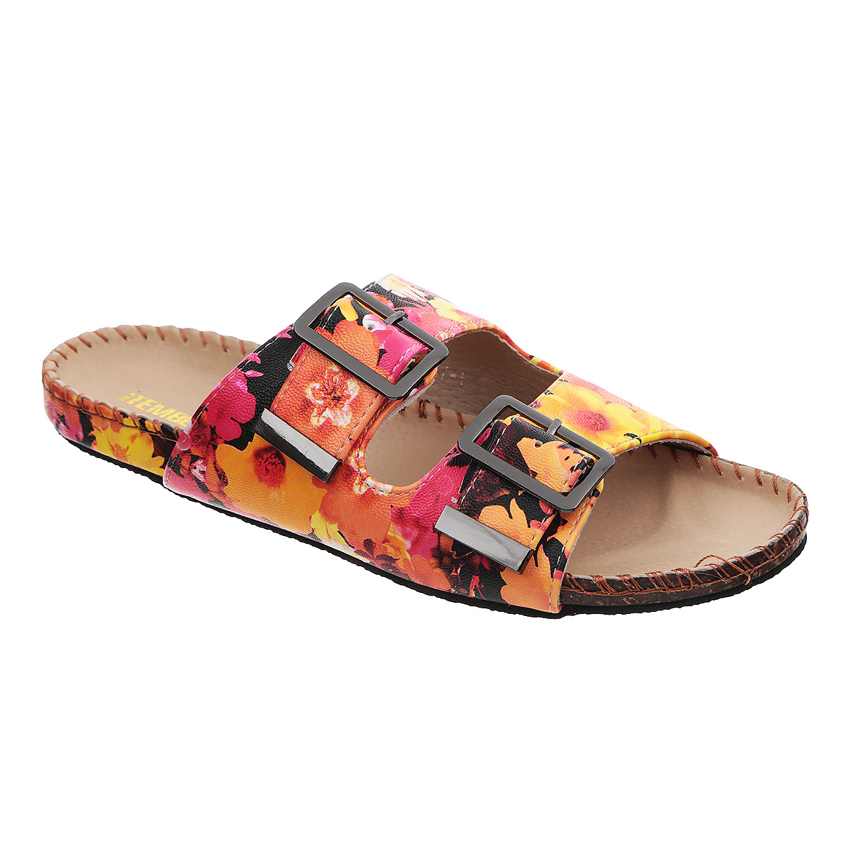 Шлепанцы  - черный, розовый, темно-желтый цвет