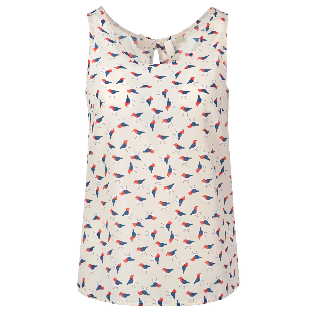 Топ10149852 022-creme printed birds Топ10149852 022-creme printed birdsОчаровательный женский топ Broadway, выполненный из высококачественного материала, будет отлично смотреться на вас. Модель свободного кроя на широких бретелях оформлена принтом с изображением птиц. Топ с круглым вырезом горловины и полукруглым низом - отличный вариант на каждый день. На спинке предусмотрен вырез, оформленный бантиками. Стильный топ займет достойное место в вашем гардеробе.