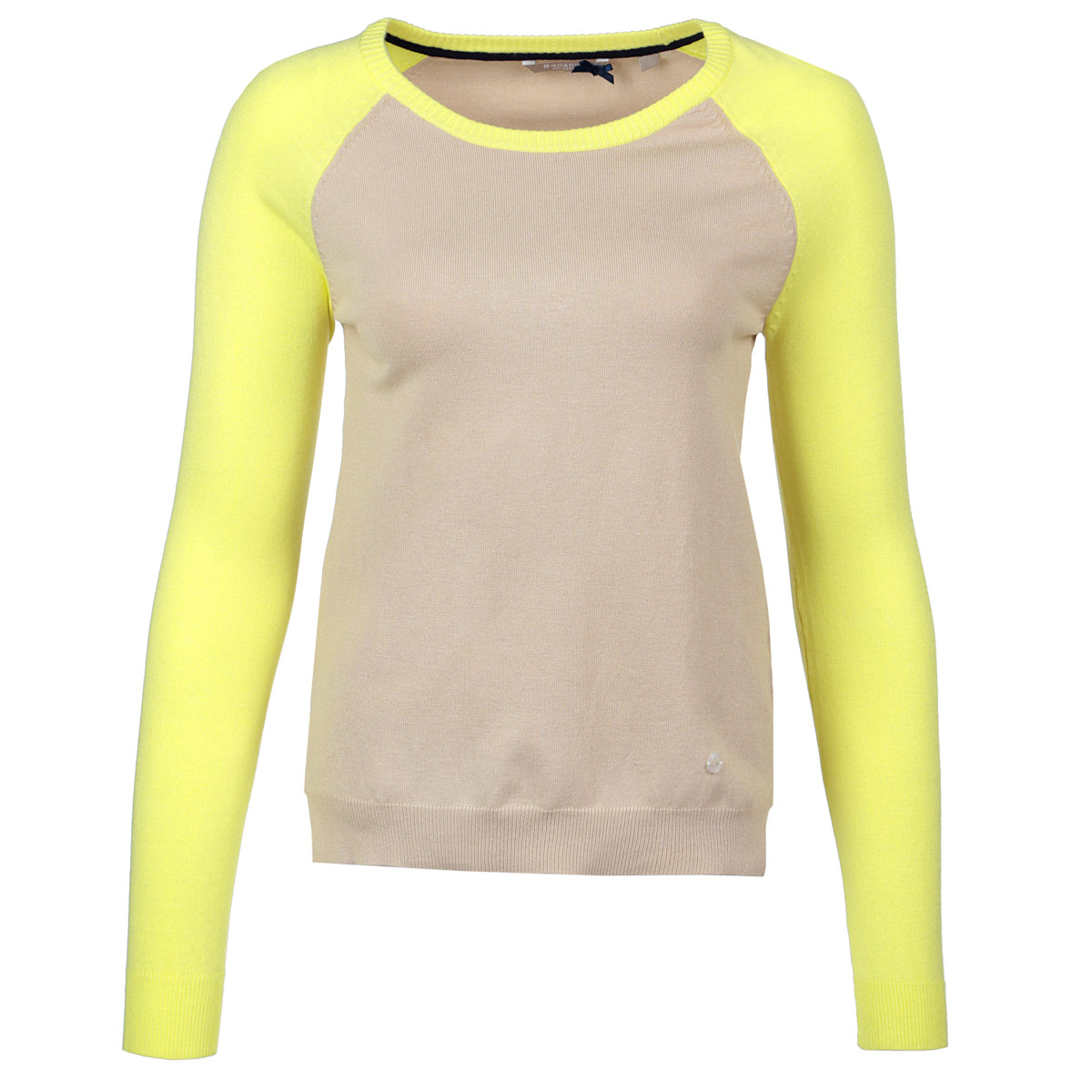 Джемпер10151298 73E-peb beige/157 Джемпер10151298 73E-peb beige/157Стильный джемпер Broadway классического дизайна выполнен из мягкого эластичного материала. Модель облегающего кроя с длинным рукавом и круглым вырезом горловины. Манжеты, горловина и низ изделия отделаны эластичной резинкой. Рукава выполнены в контрастном цвете. Снизу по бокам джемпер дополнен небольшими разрезами. Отличный вариант на каждый день.