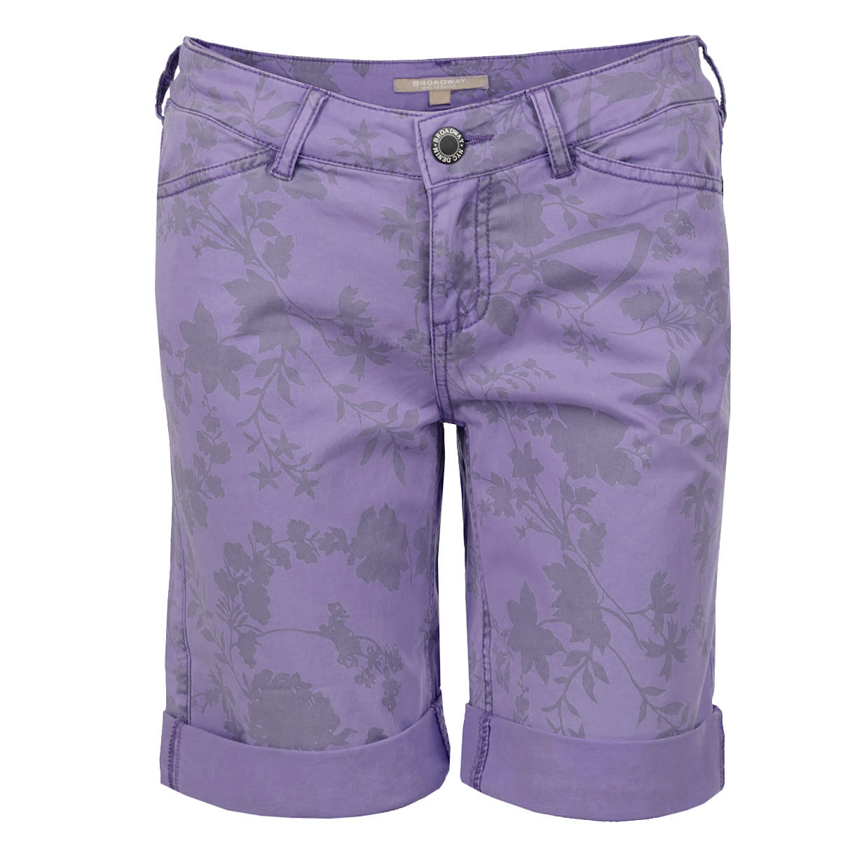 Шорты женские. 1015144110151441 33B-tropical flower pr. Шорты женские. 1015144110151441 33B-tropical flower pr.Стильные шорты-бермуды Broadway с отворотами, изготовленные высококачественного материала, созданы для модных и ярких девушек. Модель с ширинкой на молнии дополнительно застегивается на пуговицу. Шорты дополнены двумя прорезными карманами спереди и двумя накладными карманами сзади. На поясе имеются шлевки для ремня. В этих модных шортах вы будете чувствовать себя уверенно, оставаясь в центре внимания.
