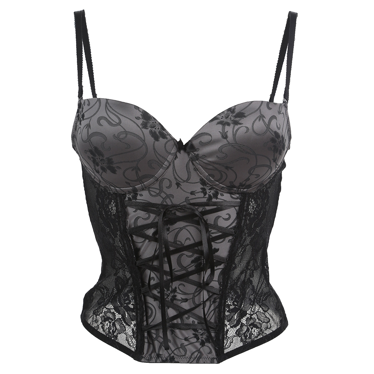 Корсет женский. R2280-31R2280-31 Корсет женский. R2280-31R2280-31Женский корсет Ardi выполнен из тонкого жаккардового полотна. Модель имеет плотные формованные поролоновые чашечки со встроенным пуш-апом. Нижняя часть чашки с поддерживающей косточкой внутри. Подкладка чашек выполнена из хлопка. Кружевные вставки спереди по бокам и шнуровка по центру из тонкой атласной ленты придают модели особую выразительность. Спереди и сзади имеются боковые поддерживающие косточки. На спинке - боковые вставки из эластичной микросетки. Съемные бретели регулируются по длине. Корсет застегивается на спине при помощи крючков, которые имеют два положения.