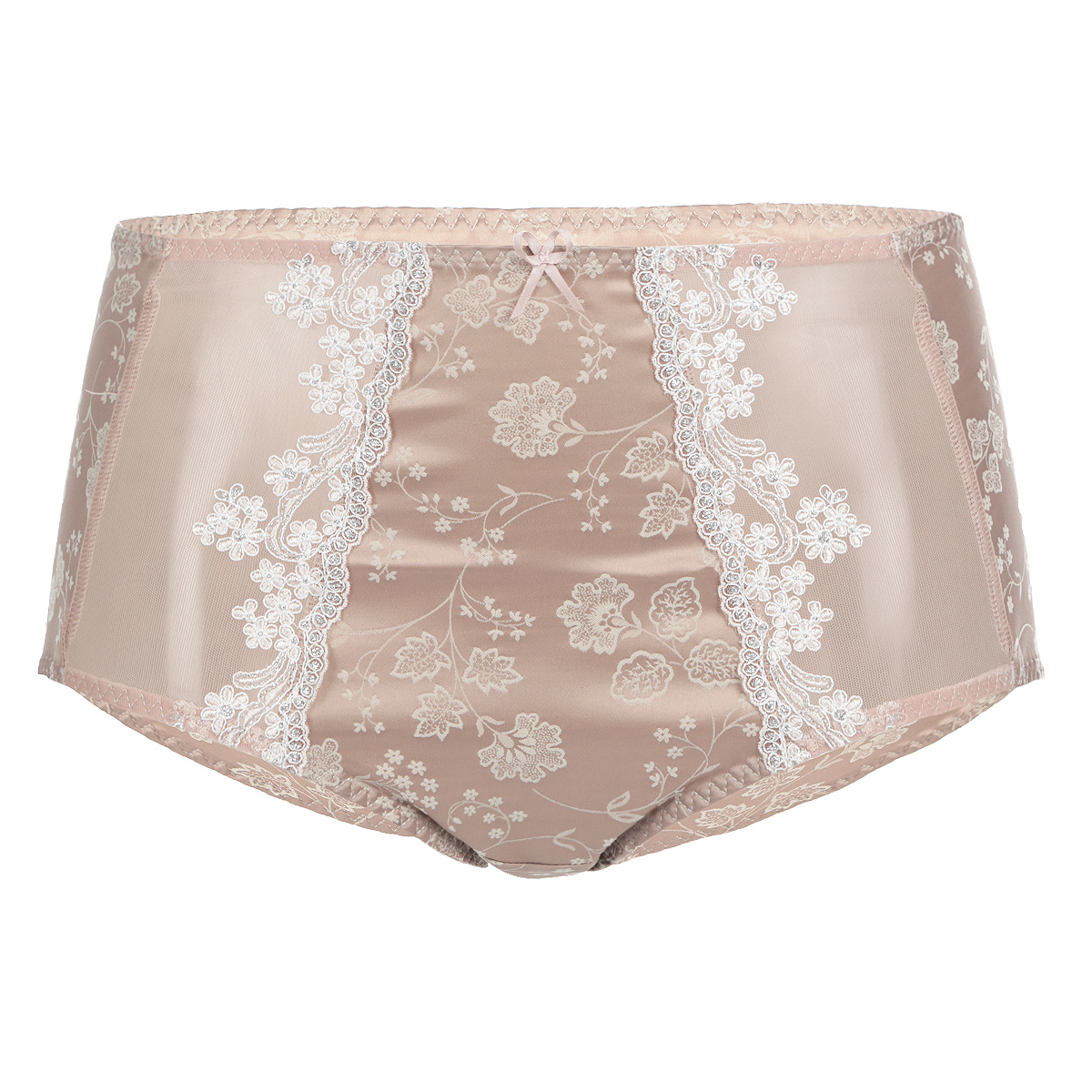 Трусы женские. R2152-24R2152-24 Трусы женские. R2152-24R2152-24Женские трусы Ardi выполнены из тонкого эластичного высококачественного материала, оформленного нежным цветочным принтом. Модель с завышенной линией талии спереди по бокам дополнена вставками из эластичного сетчатого материала, декорированного вышивкой с люрексом. Спереди по центру резинки изделие украшает маленький атласный бантик. Ластовица из хлопка.