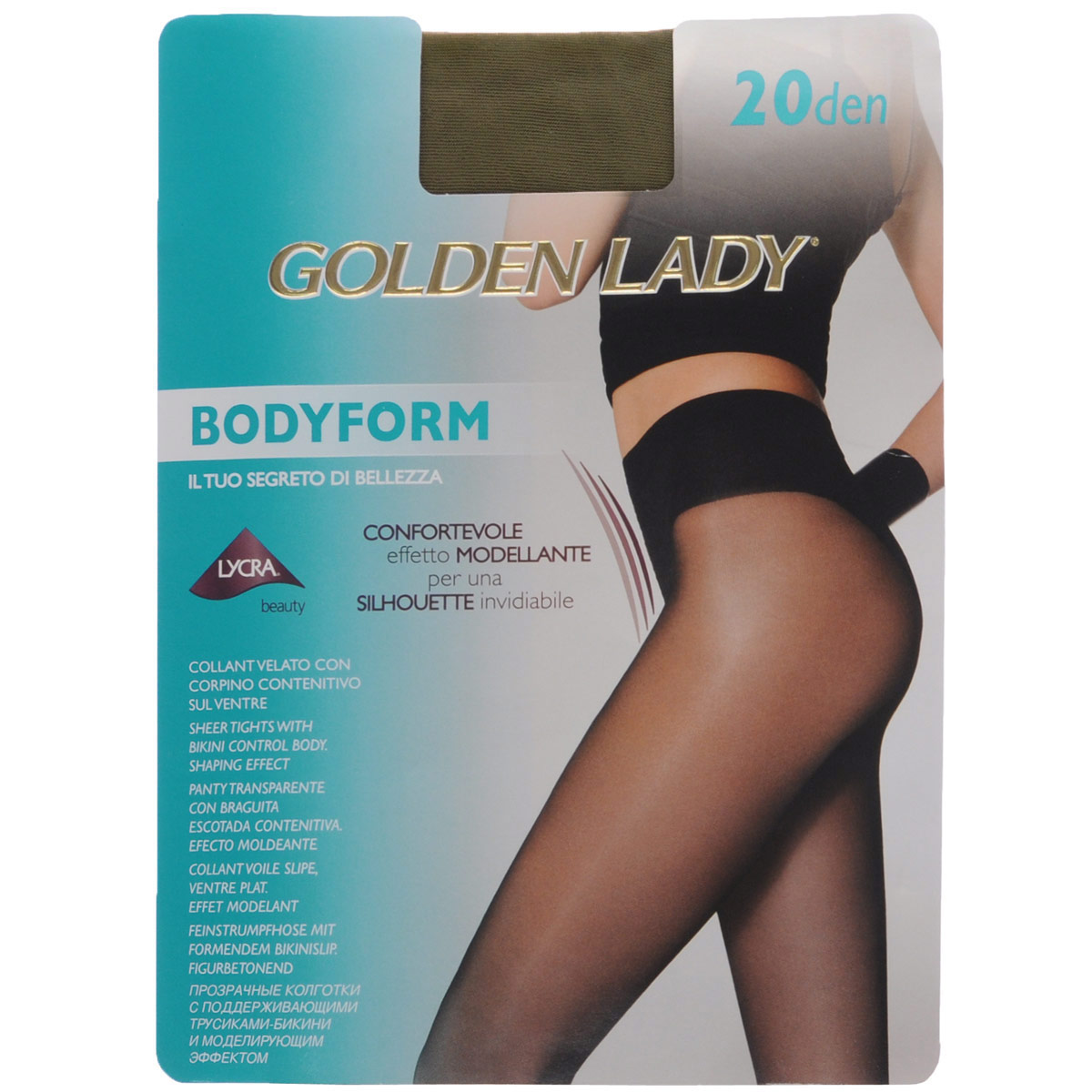 Колготки женские Bodyform 20. 39NVN39NVN Колготки женские Bodyform 20. 39NVN39NVNКорректирующие колготки Golden Lady Bodyform с комфортными швами, гигиеничной ластовицей и невидимым носком. Изюминка модели - утягивающие трусики, которые, оптимально распределяя давление по ноге, моделируют фигуру в области живота, бедер и ягодиц. Плотность: 20 den.