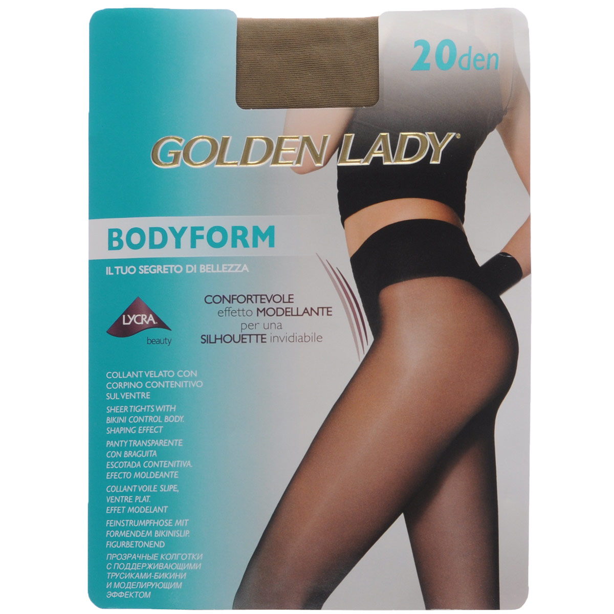 Колготки женские Bodyform 20. 39NVN39NVN Колготки женские Bodyform 20. 39NVN39NVNКорректирующие колготки Golden Lady Bodyform с комфортными швами, гигиеничной ластовицей и невидимым носком. Изюминка модели - утягивающие трусики, которые, оптимально распределяя давление по ноге, моделируют фигуру в области живота, бедер и ягодиц. Плотность: 20 den.