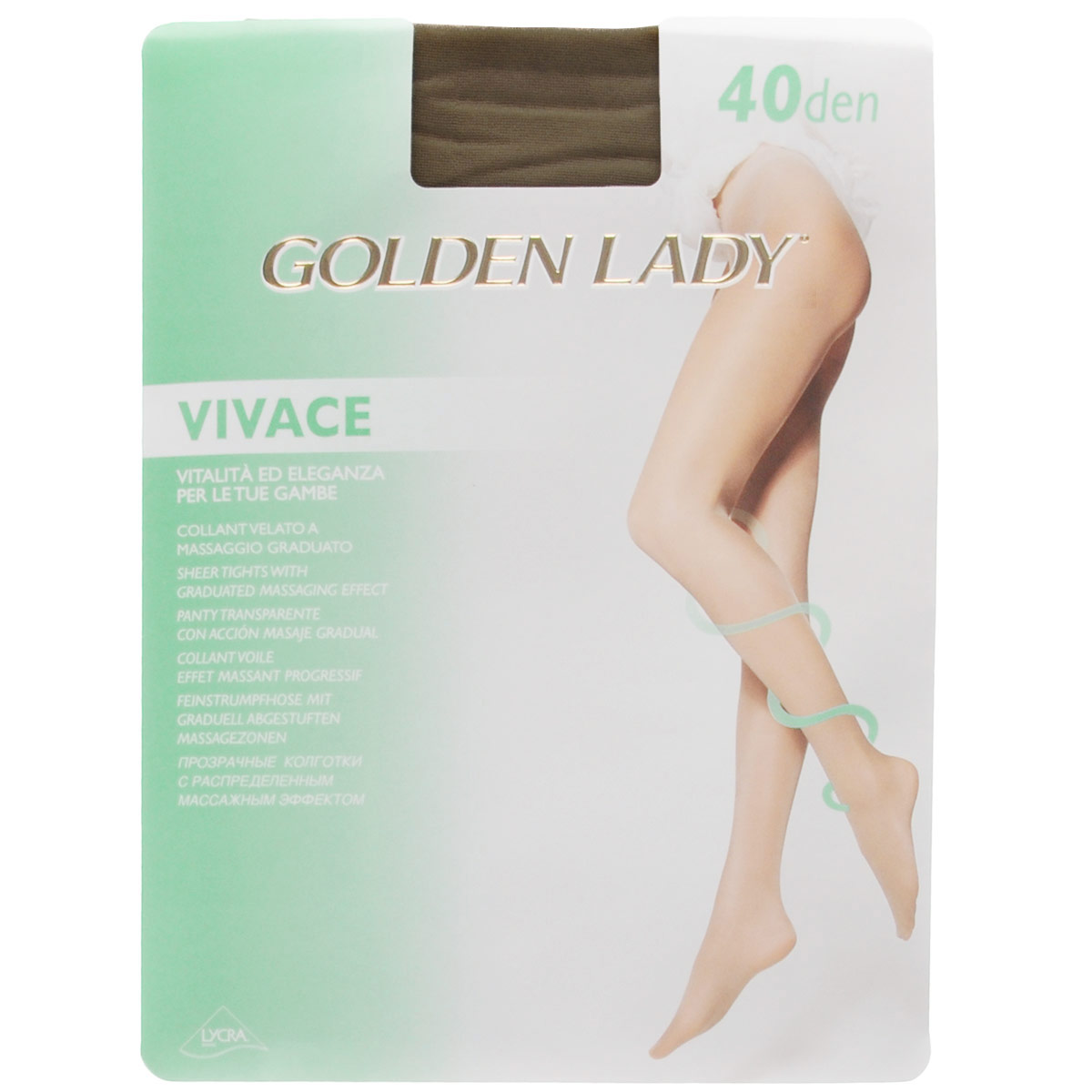 Колготки женские Vivace 40. 40HHH40HHH Колготки женские Vivace 40. 40HHH40HHHПрозрачные колготки Golden Lady Vivace с распределенным массажным эффектом дополнены мягким комфортным поясом, удобными швами, гигиеничной ластовицей и невидимым носком. Плотность: 40 den.