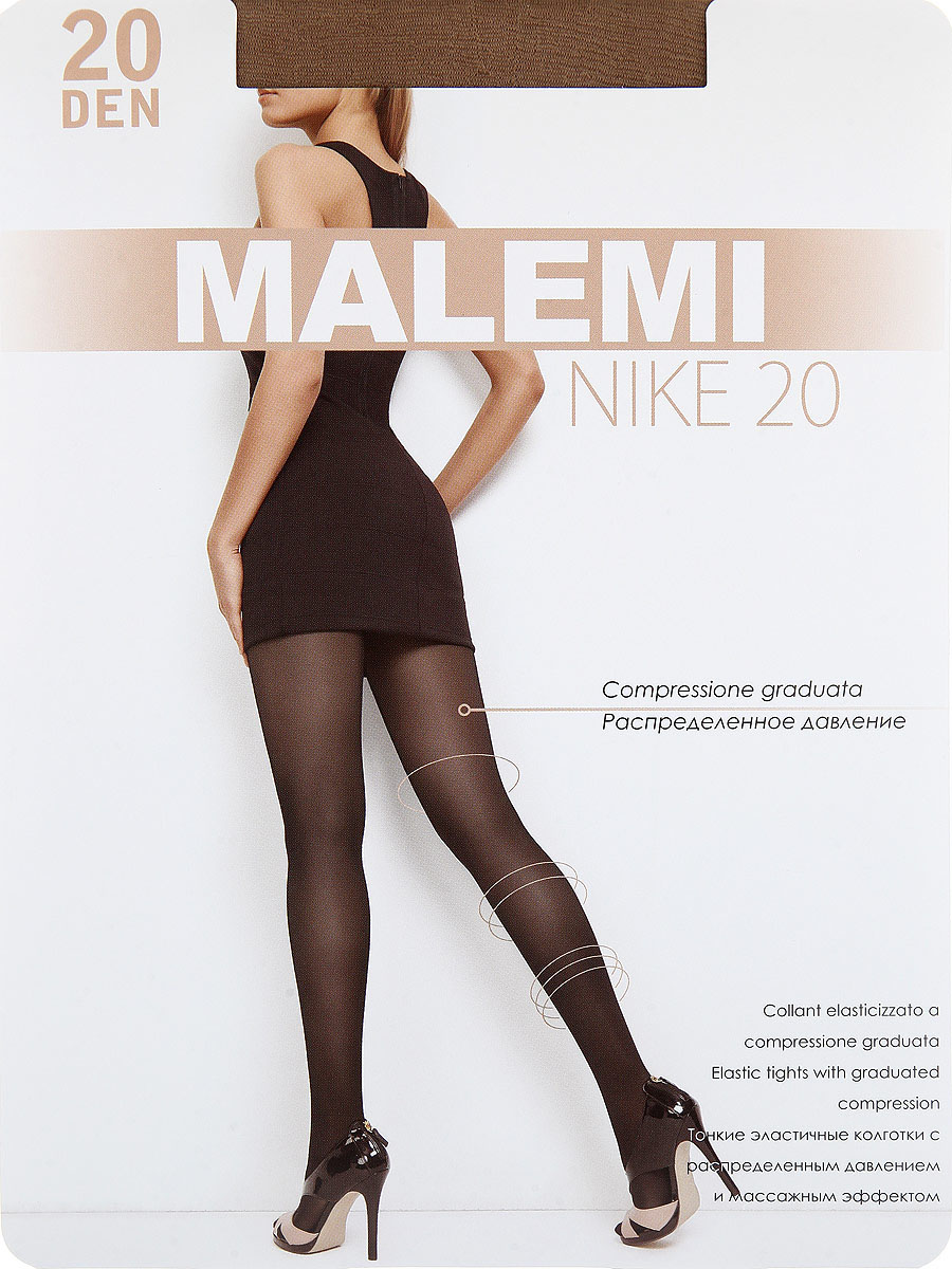 Колготки Nike 20Nike 20 Колготки Nike 20Nike 20Тонкие эластичные колготки с шортиками, массажным эффектом и распределенным по ноге давлением. Стимулируют кровообращение и снимают усталость. Комфортный пояс, хлопковая гигиеническая ластовица, укрепленный прозрачный мысок. Плотность: 20 den.