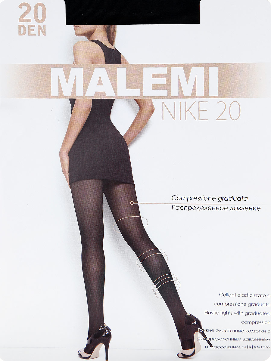 Колготки Nike 20Nike 20 Колготки Nike 20Nike 20Тонкие эластичные колготки с шортиками, массажным эффектом и распределенным по ноге давлением. Стимулируют кровообращение и снимают усталость. Комфортный пояс, хлопковая гигиеническая ластовица, укрепленный прозрачный мысок. Плотность: 20 den.