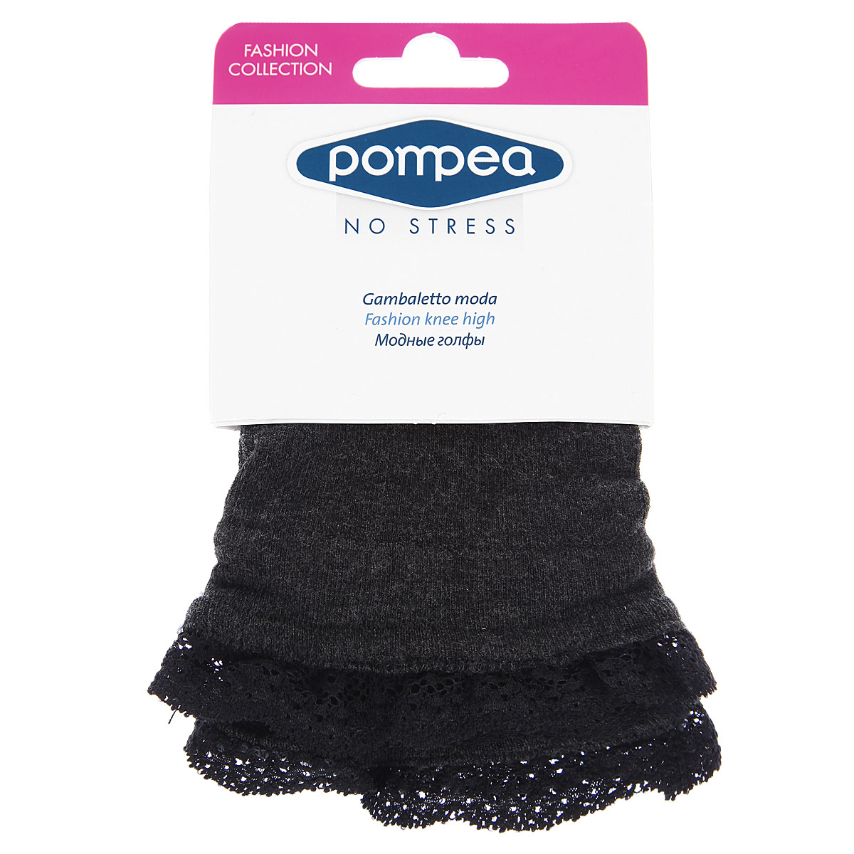 Гольфы женские Pompea Laumiere Fashion 23090768961 Antracite Гольфы женские Pompea Laumiere Fashion 23090768961 AntraciteМатовые фантазийные эластичные гольфы с мягкой комфортной резинкой, окантованной кружевом, с укрепленным мыском. Плотность 230 ден.