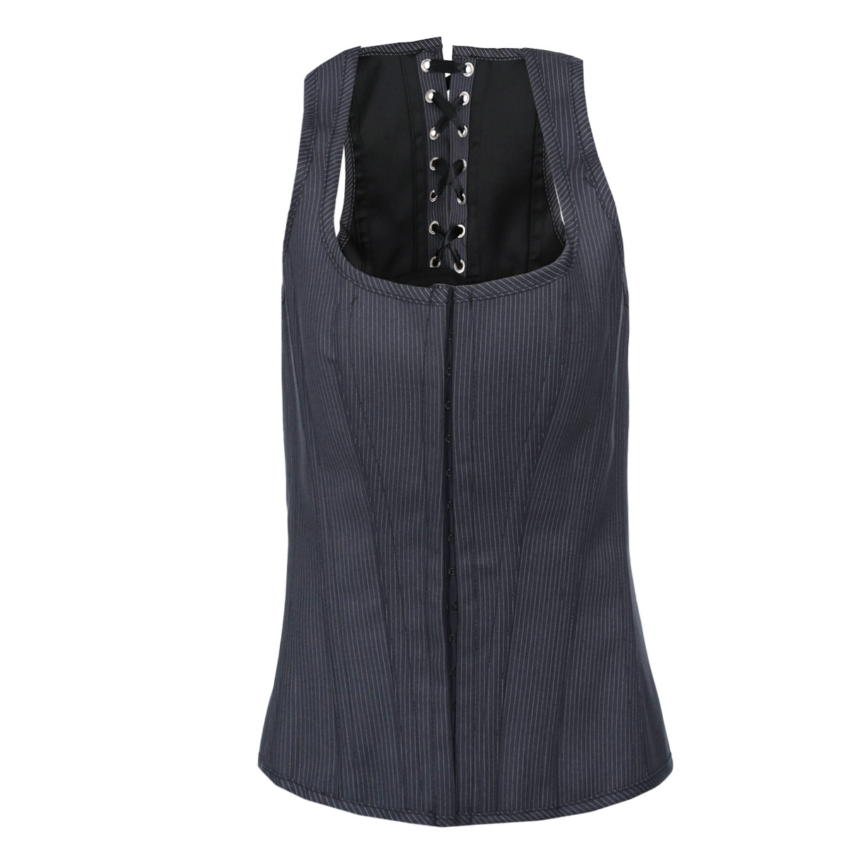 Корсет женский Suit Inspired Tank. C008-PINC008-PIN Корсет женский Suit Inspired Tank. C008-PINC008-PINСдержанный корсет Suit Inspired Tank в костюмном стиле из коллекции Corsets by Baci Collection от всемирно известного бренда эротического белья Baci Lingerie стройнит женскую фигуру и выпрямляет осанку. Вертикальная полоска делает фигуру более привлекательной и женственной. Глубокий вырез придает груди соблазнительные формы. Маленькие крючки спереди и шнуровка по спинке необыкновенно сексуальная и волнующая деталь этого корсета. Красиво облегает фигуру, не мнется, не садится и не растягивается.