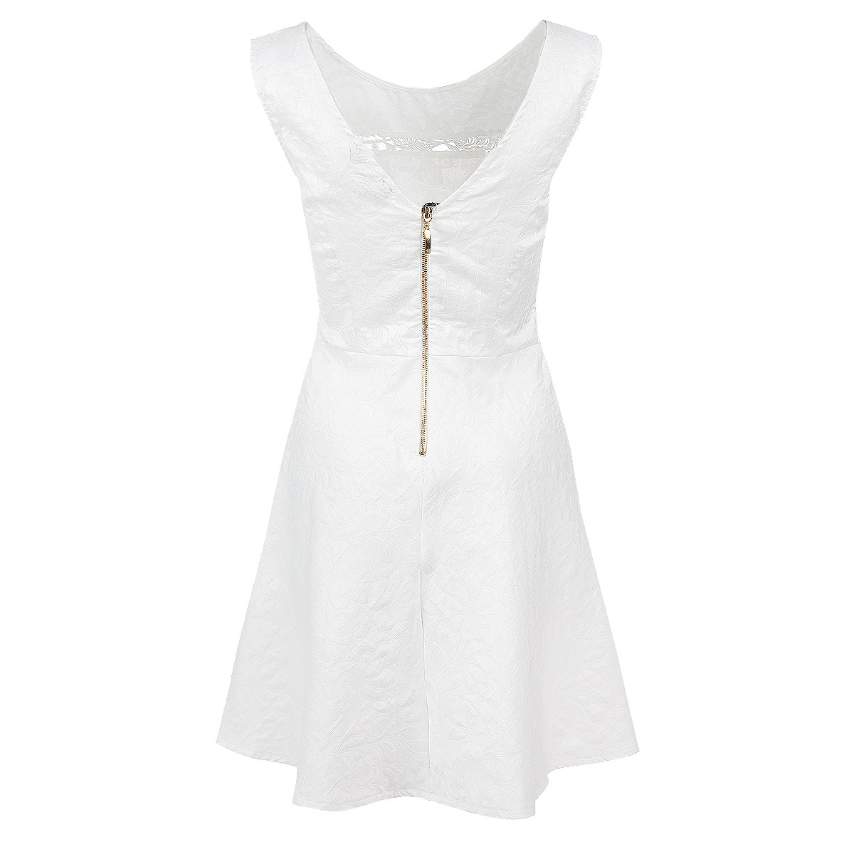 Платье59399-141207T white Платье59399-141207T whiteКлассическое платье Topsandtops выполнено из фактурного немнущегося материала с ажурной вставкой из кружева в области декольте. Модель приталенного кроя без рукавов и с круглым вырезом горловины на спинке застегивается на металлическую молнию. Платье подойдет для любой фигуры, подчеркнет все достоинства и скроет недостатки. Элегантная модель станет незаменимой базовой вещью в вашем гардеробе на каждый день.