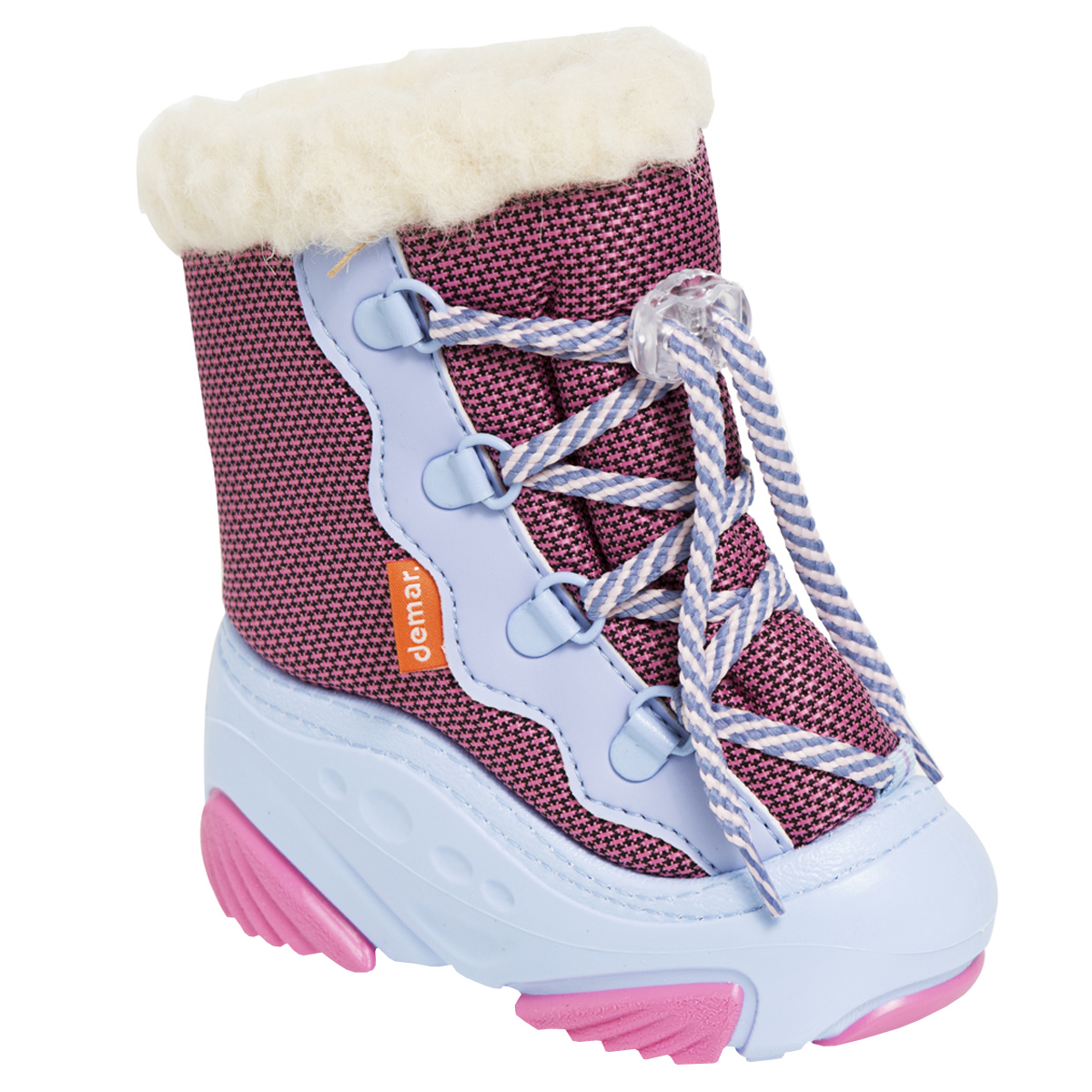 Дутики детские Snow Mar. 40174017 Дутики детские Snow Mar. 40174017Стильные дутики Snow Mar от Demar придутся по вкусу вашему ребенку. Верх модели выполнен из высококачественного текстиля и ПВХ. Подкладка и стелька из натуральной шерсти, сохранят ноги в тепле. Шнуровка обеспечивает более плотное прилегание модели на ноге. Подошва с рифлением обеспечит отличное сцепление с любыми поверхностями. Удобные дутики - необходимая вещь в гардеробе вашего ребенка.