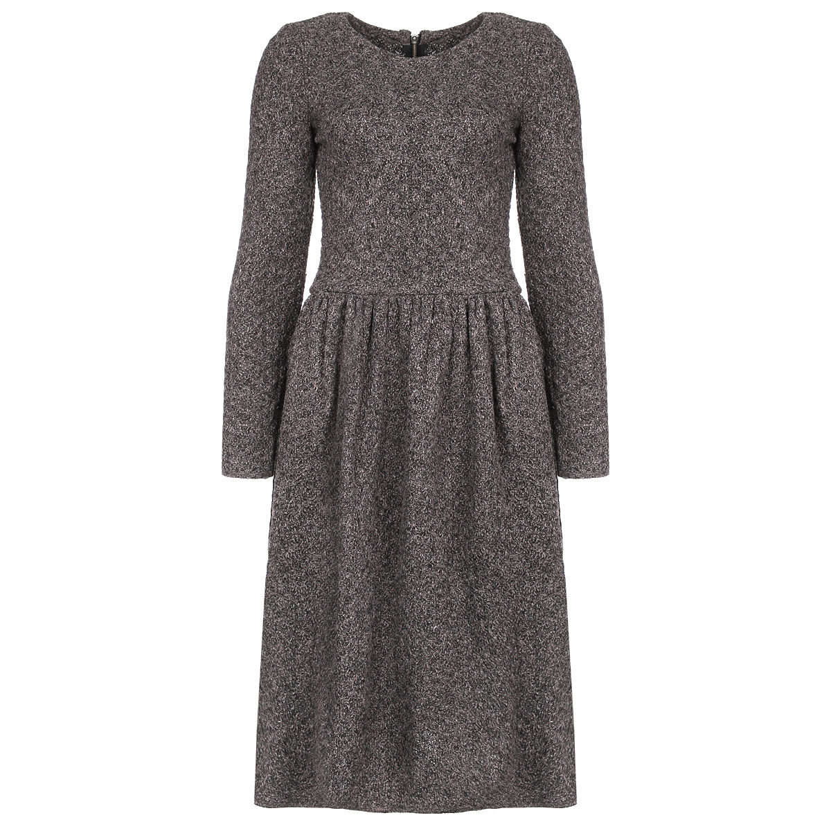 Платье904 Платье904Стильное вязаное платье Milana Style изготовлено из высококачественной шерсти. Такое платье обеспечит вам комфорт и удобство при носке. Платье с длинными рукавами и с круглым вырезом горловины застегивается по спинке на металлическую застежку-молнию. От линии талии заложены складочки. Фактурная вязка придает изделию оригинальность. По бокам предусмотрены два втачных кармана, украшенных вставками из искусственной кожи. Приталенный силуэт великолепно подчеркнет достоинства фигуры. Это модное и удобное платье станет превосходным дополнением к вашему гардеробу, оно подарит вам удобство и поможет вам подчеркнуть свой вкус и неповторимый стиль.