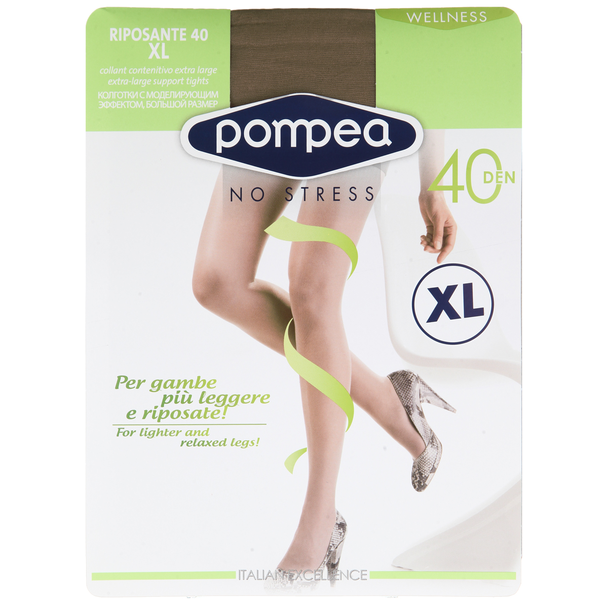 Колготки женские Wellness Riposante 40. 720500720500 Mineral Колготки женские Wellness Riposante 40. 720500720500 MineralМатовые эластичные колготки Pompea Wellness Riposante, однородные по всей длине, с моделирующим эффектом и распределенным по ноге давлением, ластовицей, мягким поясом и укрепленным мыском. Плотность: 40 den.