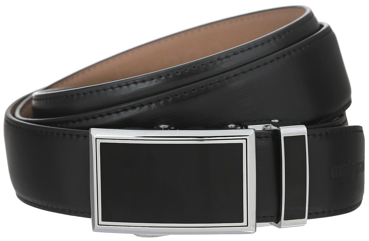 РеменьLGS217-02 Black РеменьLGS217-02 BlackЭффектный и элегантный мужской ремень Malgrado станет великолепным дополнением к любому образу. Ремень изготовлен из натуральной кожи, отличной выделки с тонким рельефным тиснением. Пряжка металлическая темная, зеркальная. Вы легко сможете уменьшить ремень до нужной длины, благодаря съемной пряжке и размерной линейке, расположенной на обратной стороне изделия. Фирменная цветная картонная коробка, тканевый пакет с логотипом, шильдик с галограммой и пробником кожи подчеркивают респектабельность изделия.