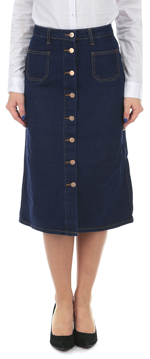Юбка. SSKDELONGYSSKDELONGY EHB/BLU035 Юбка. SSKDELONGYSSKDELONGY EHB/BLU035Стильная юбка Tally Weijl, выполненная из 100%-го хлопка станет прекрасным дополнением вашего гардероба. Модель на широком поясе со шлевками для ремня, спереди дополнена двумя нашивными карманами. Изделие оформлено контрастной отстрочкой. Спереди по всей длине юбка застегивается на металлические пуговицы. Стильная юбка непременно украсит ваш гардероб и добавит образу женственности.