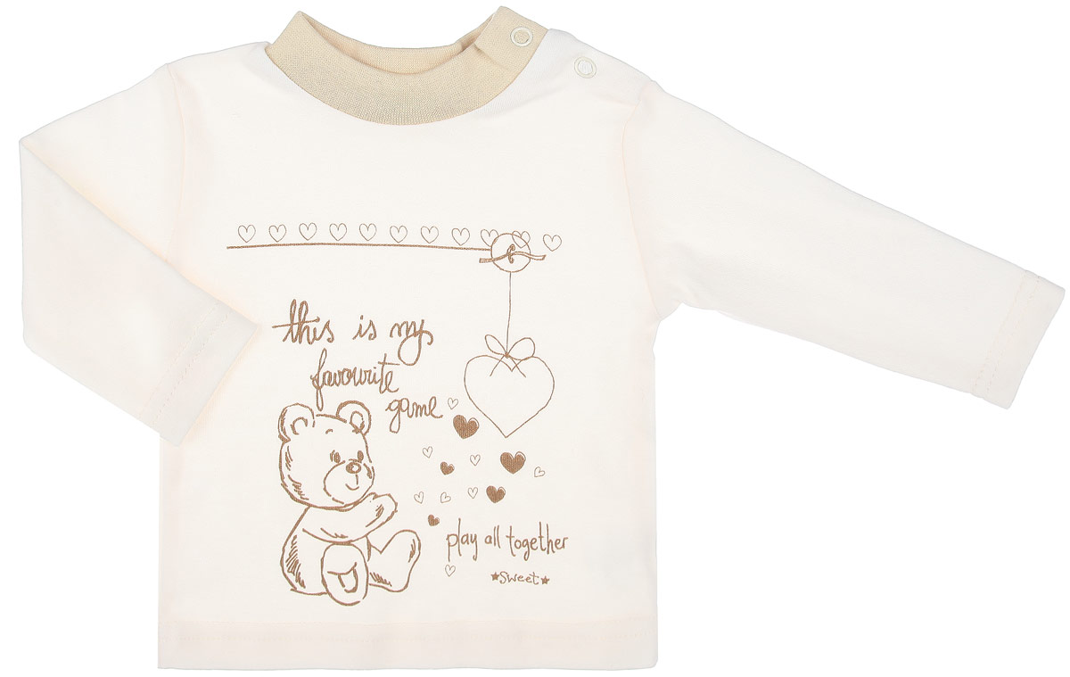 Кофточка детская Мишка. 30863086 Кофточка детская Мишка. 30863086Детская кофточка КотМарКот Мишка послужит идеальным дополнением к гардеробу вашего ребенка, обеспечивая ему наибольший комфорт. Кофточка с длинными рукавами и небольшим воротником-стойкой изготовлена из интерлока - натурального хлопка, благодаря чему она необычайно мягкая и легкая, не раздражает нежную кожу ребенка и хорошо вентилируется, а эластичные швы приятны телу младенца и не препятствуют его движениям. Удобные застежки-кнопки по плечу помогают легко переодеть ребенка. Воротник дополнен трикотажной эластичной резинкой. Спереди изделие оформлено принтом с изображением медвежонка и сердечек, а также принтовыми надписями на английском языке. Кофточка полностью соответствует особенностям жизни ребенка в ранний период, не стесняя и не ограничивая его в движениях. В ней ваш младенец всегда будет в центре внимания.