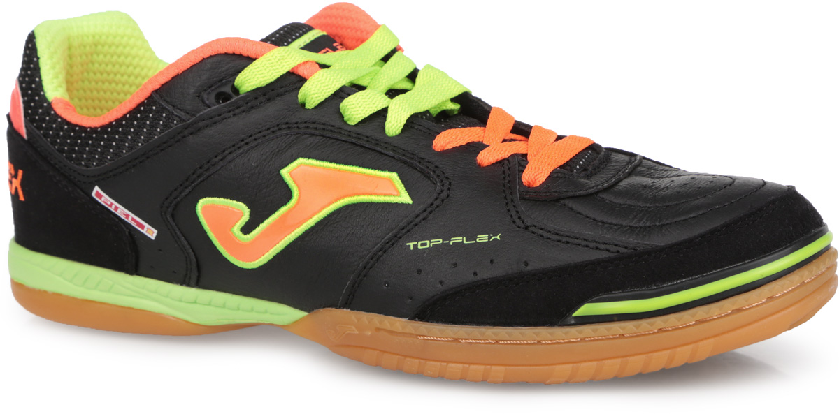 Кроссовки мужские Top Flex. TOPW.40TOPW.401.PS Кроссовки мужские Top Flex. TOPW.40TOPW.401.PSМужские кроссовки Top Flex от Joma предназначены для игры в футбол в зале. Верх выполнен из натуральной кожи со вставками из текстиля и натуральной замши и оформлен перфорацией. На языке и на заднике модель оформлена названием модели, по бокам - фирменным логотипом. Стелька из EVA с текстильной поверхностью обеспечивает комфорт во время игры. Двойная шнуровка контрастных цветов надежно фиксирует модель на ноге. Усиленный мыс и пяточная часть защищают ногу и уменьшают износ. Рельефный рисунок поверхности подошвы делают эту модель идеальным выбором для мастера футбола, который хочет выглядеть стильно и оригинально. Отличная поддержка стопы, обеспечение устойчивости и полного контроля мяча особенно важны для успеха в этом виде спорта, требующем стремительности и точности. В таких кроссовках вашим ногам будет комфортно и уютно.