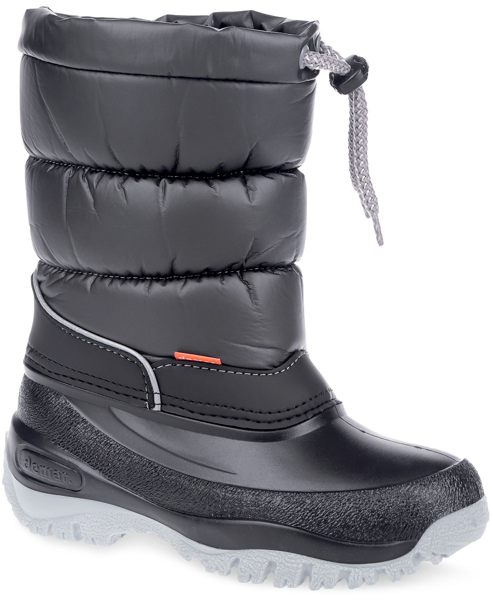 Дутики1354/1417 Дутики1354/1417Стильные дутики Lucky от Demar придутся по вкусу вашему ребенку. Верх модели выполнен из высококачественного текстиля и ПВХ. Подкладка выполнена из текстиля. Модель оснащена съемным носком, выполненным из мягкого текстиля, который не даст ногам замерзнуть. Стелька съемного носка, выполненная из войлока, комфортна при ходьбе. Голенище затягивается на текстильный шнурок. Подошва с рифлением обеспечит отличное сцепление с любыми поверхностями. Удобные дутики - необходимая вещь в гардеробе вашего ребенка.