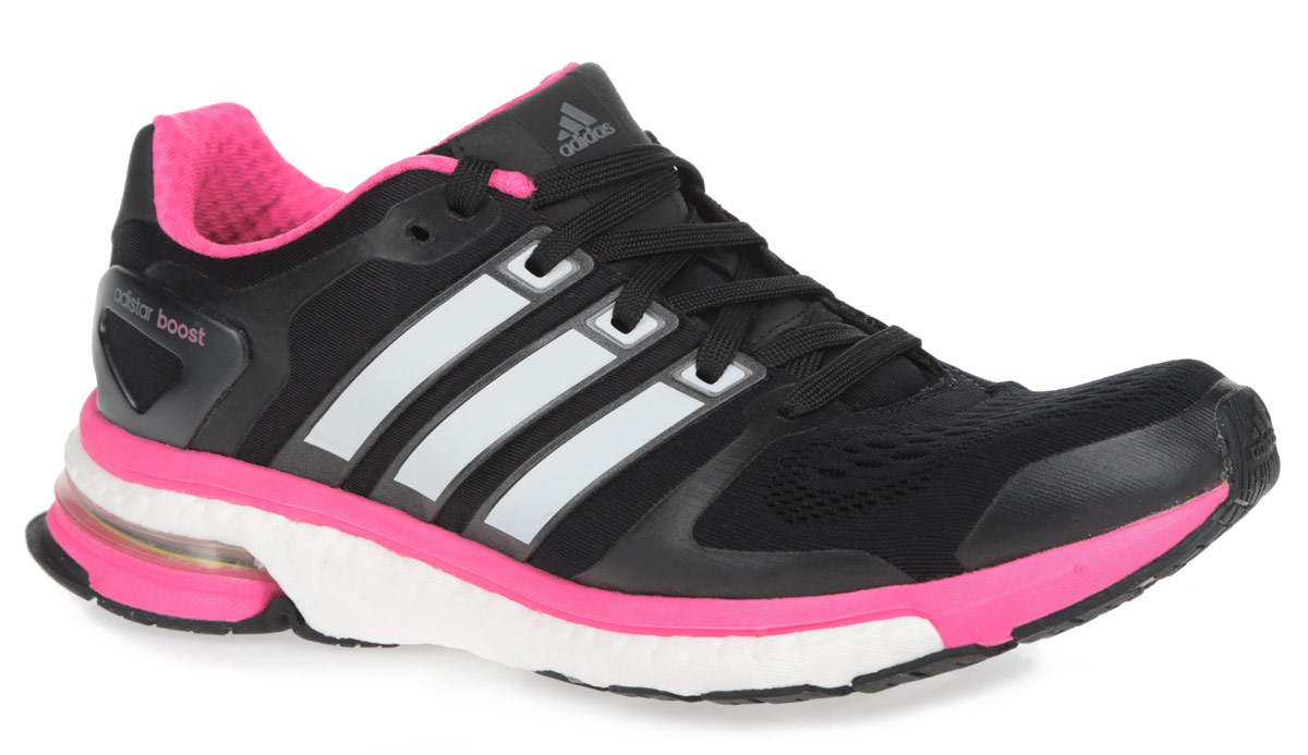 КроссовкиM18853 КроссовкиM18853Дышащие женские кроссовки для бега от Adidas Adistar Boost отлично подойдут как для занятий в зале, так и для пробежки на улице. Модель, выполненная из комбинации текстиля с бесшовной сеткой в передней части кроссовок и искусственных материалов, дарит комфорт и легкость во время ходьбы или бега. Верх изделия оформлен частой шнуровкой, которая надежно фиксирует обувь на ноге. Подкладка и стелька, исполненные из текстиля, обеспечат уют ногам. Уникальный дизайн в сочетании с технологией boost, в промежуточной части подошвы, обеспечивает максимум энергии во время тренировки. Конструкция пятки эффективно поглощает силу удара при каждом шаге, а вставка Torsion System поддерживает свод стопы. По бокам кроссовки декорированы тремя фирменными полосками, а на язычке и заднике тиснением в виде логотипа бренда. Подошва, изготовленная из гибкой резины Continental, обеспечит прочное сцепление с любой поверхностью. Удобные кроссовки - выбор истинных ценителей активного образа жизни.