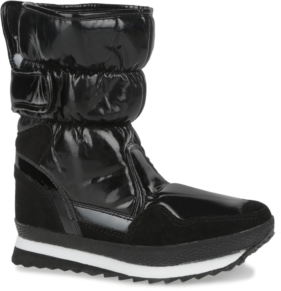 Дутики женские. SB-0550-6SB-0550-6/Black Дутики женские. SB-0550-6SB-0550-6/BlackПрактичные и удобные женские дутики от Mon Ami - отличный вариант на каждый день. Модель выполнена из комбинации водоотталкивающей плащевой ткани и искусственного спилка. По ранту обувь дополнена вставкой из полимерного материала. Верх изделия оформлен двумя удобными застежками-липучками, которые надежно фиксируют модель на ноге и регулируют объем. Подкладка и стелька, изготовленные из искусственного меха, согреют ноги в мороз и обеспечат уют. Подошва из полимерного термопластичного материала - с противоскользящим рифлением. Удобные дутики придутся вам по душе.