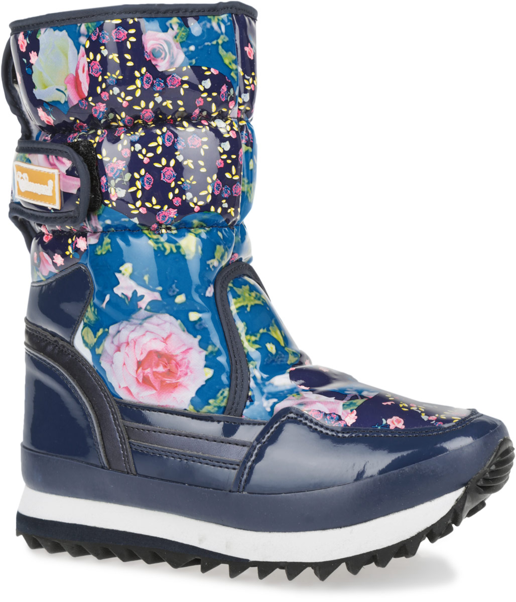 Дутики женские. 3283-83283-8/MULTI NAVY Дутики женские. 3283-83283-8/MULTI NAVYПрактичные и удобные женские дутики от Mon Ami - отличный вариант на каждый день. Модель выполнена из искусственной лаковой кожи, оформленной яркими изображениями цветов, и дополнена текстильной окантовкой, вставками из искусственной кожи. По ранту обувь дополнена вставкой из полимерного материала. Верх изделия оформлен двумя удобными застежками-липучками, которые надежно фиксируют модель на ноге и регулируют объем. Подкладка и съемная стелька, изготовленные из искусственного меха, согреют ноги в мороз и обеспечат уют. Сбоку дутики украшены нашивкой из ПВХ с логотипом бренда, а на заднике принтом. Подошва из полимерного термопластичного материала - с противоскользящим рифлением. Удобные дутики придутся вам по душе.