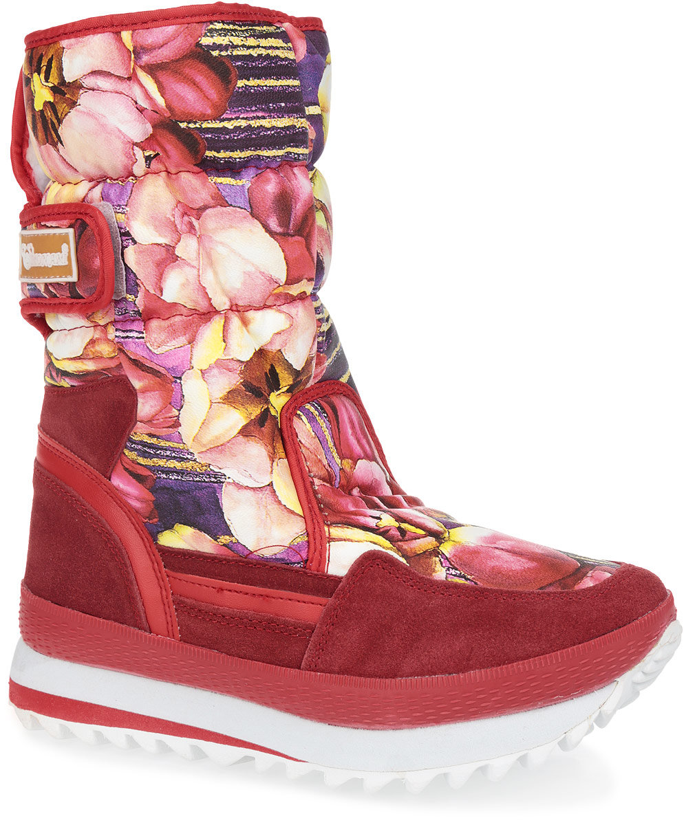 Дутики3283-23/PURPLE Дутики3283-23/PURPLEПрактичные и удобные женские дутики от Mon Ami - отличный вариант на каждый день. Модель выполнена из комбинации искусственной кожи, оформленной цветочными изображениями, и искусственного спилка. По ранту обувь дополнена вставкой из полимерного материала. Верх изделия оформлен двумя удобными застежками-липучками, которые надежно фиксируют модель на ноге и регулируют объем. Подкладка и стелька, изготовленные из искусственного меха, согреют ноги в мороз и обеспечат уют. Сбоку дутики декорированы нашивкой из ПВХ с логотипом бренда. Подошва из полимерного термопластичного материала - с противоскользящим рифлением. Удобные дутики придутся вам по душе.