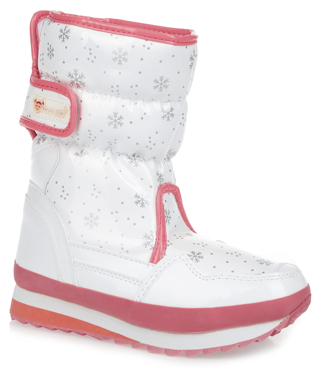 ДутикиRC825-2-59/WHITE+ROYAL ДутикиRC825-2-59/WHITE+ROYALПрактичные и удобные женские дутики от Mon Ami - отличный вариант на каждый день. Модель выполнена из искусственной лаковой кожи с отделкой контрастного цвета и декорирована оригинальным рисунком в виде снежинок. По ранту обувь дополнена вставкой из полимерного материала. Верх изделия оформлен двумя удобными застежками-липучками, которые надежно фиксируют модель на ноге и регулируют объем. Подкладка и анатомическая стелька, изготовленные из искусственного меха, согреют ноги в мороз и обеспечат уют. Сбоку дутики украшены нашивкой из ПВХ с логотипом бренда. Подошва из полимерного термопластичного материала - с противоскользящим рифлением. Удобные дутики придутся вам по душе.