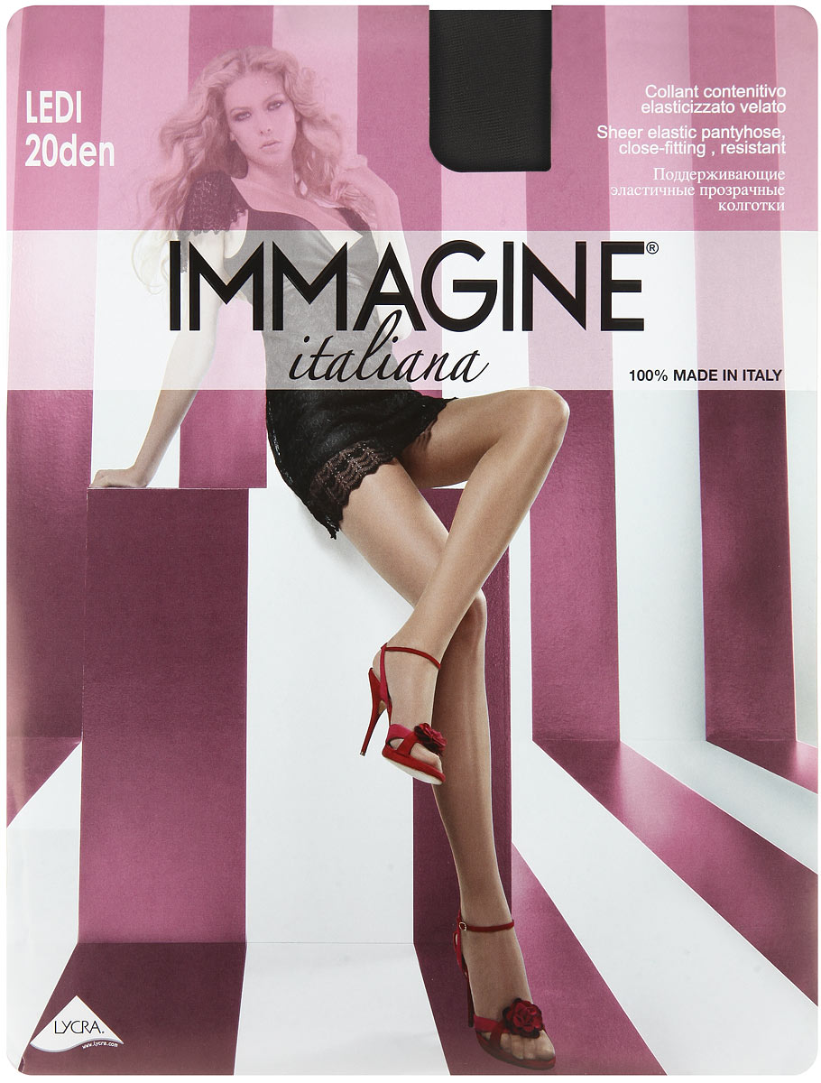 Колготки Ledi 20Ledi 20 Nero Колготки Ledi 20Ledi 20 NeroПрозрачные колготки Immagine Ledi идеально облегают и подчеркивают фигуру, дарят ощущение комфорта и женственности. Модель выполнена из полиамида с добавлением эластана. Использование высококачественной лайкры обеспечивает отличное облегание фигуры, предотвращает соскальзывание колготок. Поддерживающие колготки с удобными швами имеют на поясе эластичную резинку, которая плотно облегает талию, обеспечивая комфорт. Плотность: 20 Den.